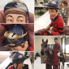 After reassembling; next steps included filing the holes and chips, creating the cap bill and painting to match.