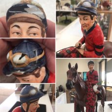 After reassembling; next steps included filing the holes and chips, creating the cap bill and painting to match.