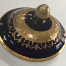 Recreated missing finial on a Sevres lid.